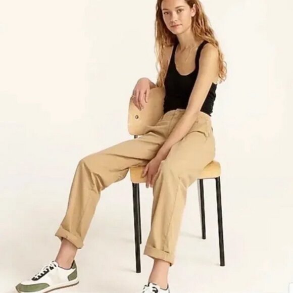 J.CREW Slouchy Boyfriend Chino Pants Size 30T Khaki Tan - Picture 2 of 15